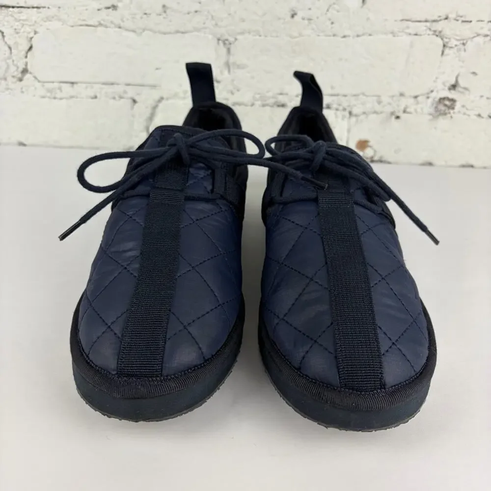 J. Crew Quilted Chore Blue Nylon Slip On Slipper Loafers 8